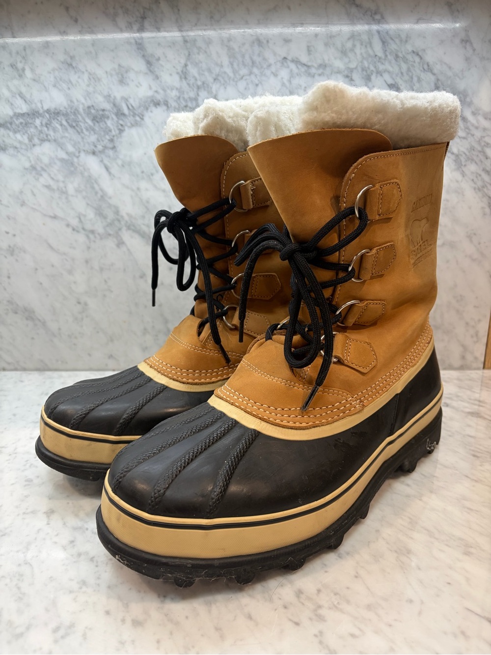 SOREL Caribou Men’s Waterproof Winter Snow Boots Buff Size 12 NM1000
